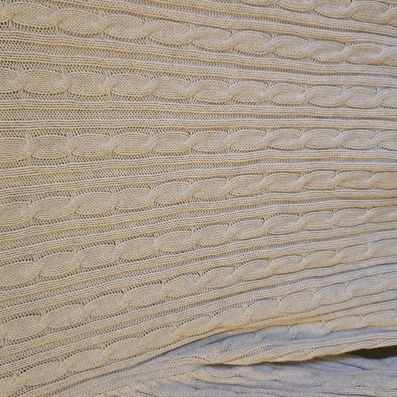 Hollister Cream Cable Knit Cardigan Womens M Medium Cotton Blend - Picture 6 of 7